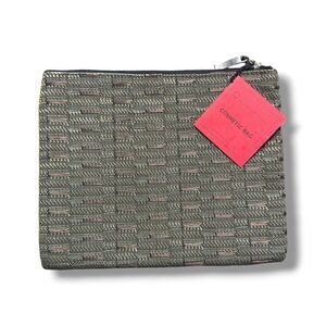 NWT Alan Stuart Black and Tan Woven Travel Bag